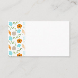 Blue Seashells Sea Snail Orange Flower Business Card