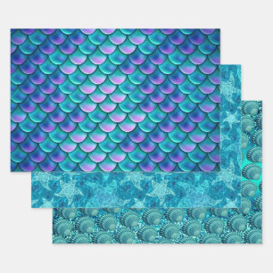 Blue Seaside Collection Wrapping Paper Sheet