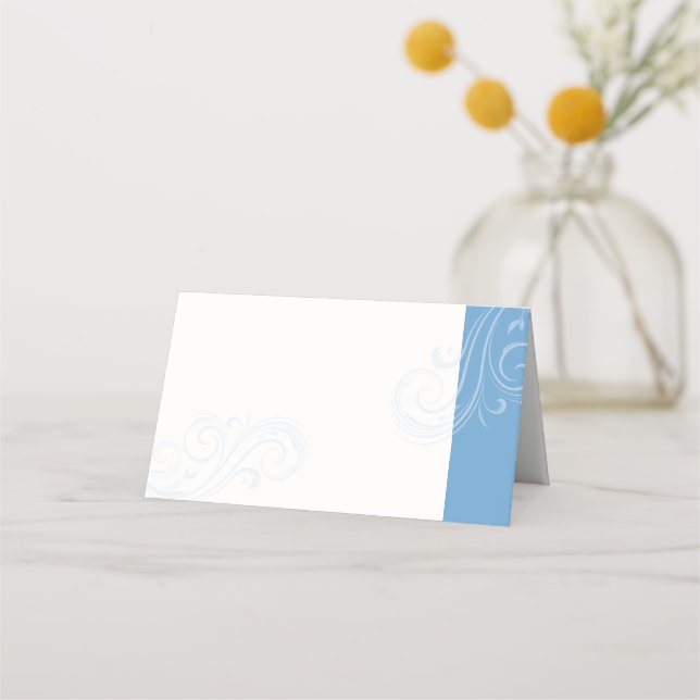 Blue Seating Card, Caroline Wedding Collection Place Card (Front)