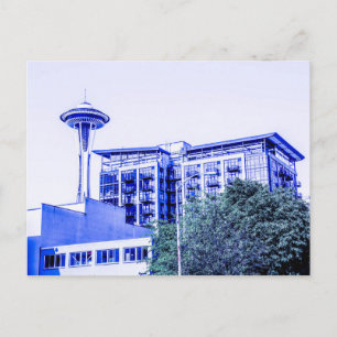 Blue Seattle Postcard