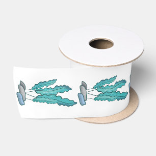 Blue Seaweed Algae Thunder_Cove Satin Ribbon