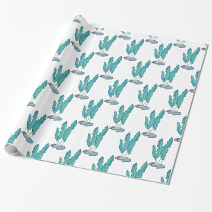 Blue Seaweed Algae Thunder_Cove Wrapping Paper