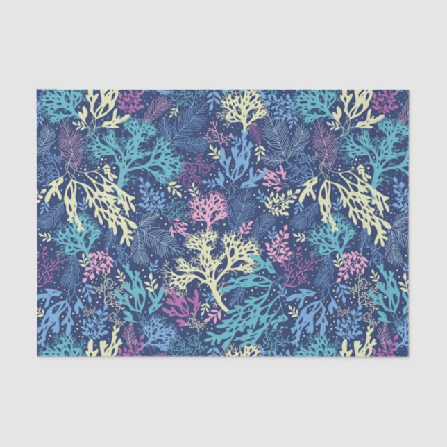 Blue Seaweeds  Tissue Paper (Front)