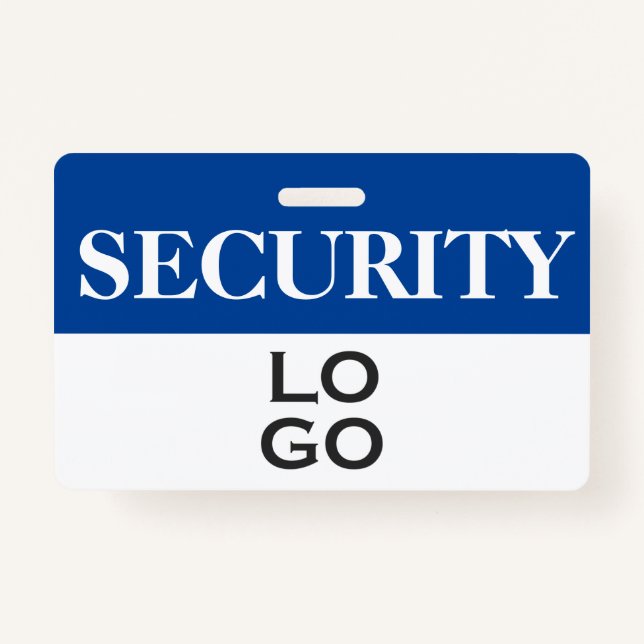 Blue Security with Custom Logo ID ID Badge (Front)