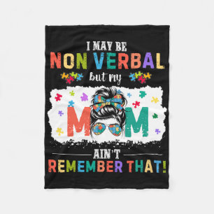 Blue See The Able Not The Label Autism T Rex Truck Fleece Blanket