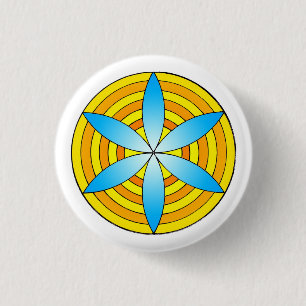 blue seed 3 cm round badge