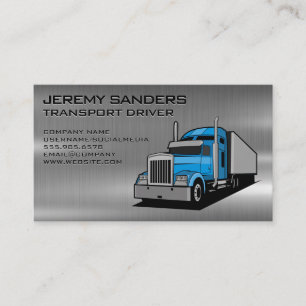 Blue Semi Truck Trucking Industry Business Card