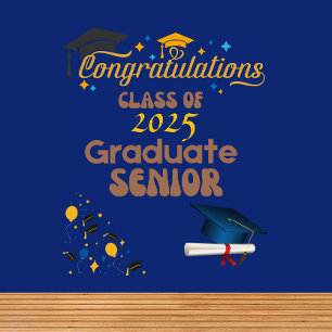 Blue Senior Class of 2025 Graduation Tapestry