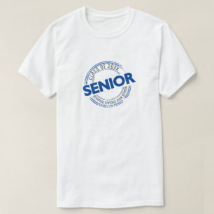 Blue Senior Class of Distressed Badge T-Shirt