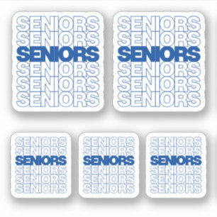Blue Seniors Seniors Seniors Custom-Cut Sticker