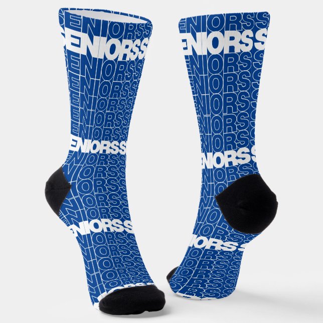 Blue Seniors Seniors Seniors Socks (Angled)