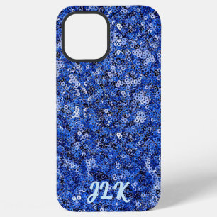 Blue Sequin Effect Monogram iPhone 12 Pro Max Case