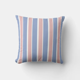 Blue Serenity and Rose Quartz Striped Cushion