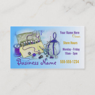 Blue Sewing Kit Business Card