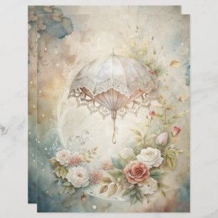 Blue Shabby Chic Scrapbook Paper 