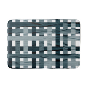 Blue shaded line bath mat