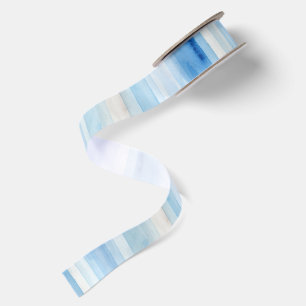 Blue Shades Abstract Bridal Shower Satin Ribbon