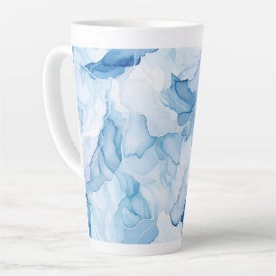 Blue Shades Abstract Latte Mug