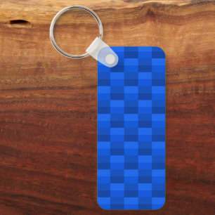 Blue Shades Color Blocks Key Ring