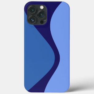 Blue Shades Curved Geometric Shapes iPhone 13 Pro Max Case