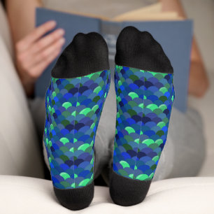 Blue shades mermade skin socks