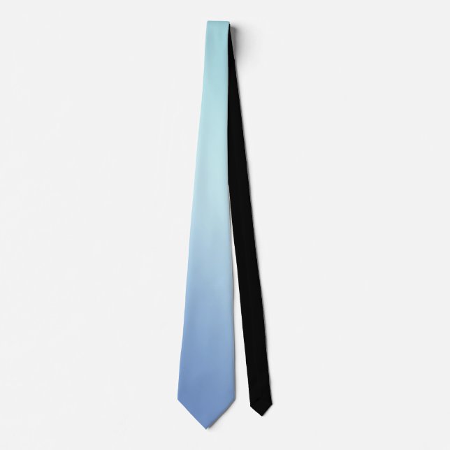 Blue Shades Ombre Gradient Blur Abstract Design Tie (Front)