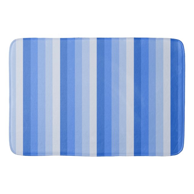 Blue shadow stripes bath mat (Front)