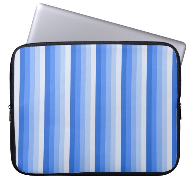 Blue shadow stripes laptop sleeve (Front)