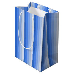 Blue shadow stripes medium gift bag