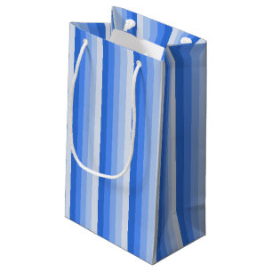 Blue shadow stripes small gift bag