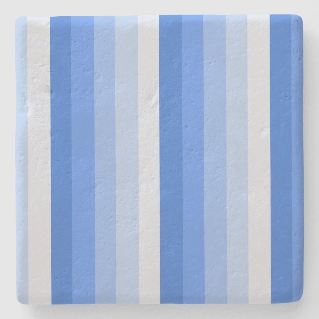 Blue shadow stripes stone coaster (Front)