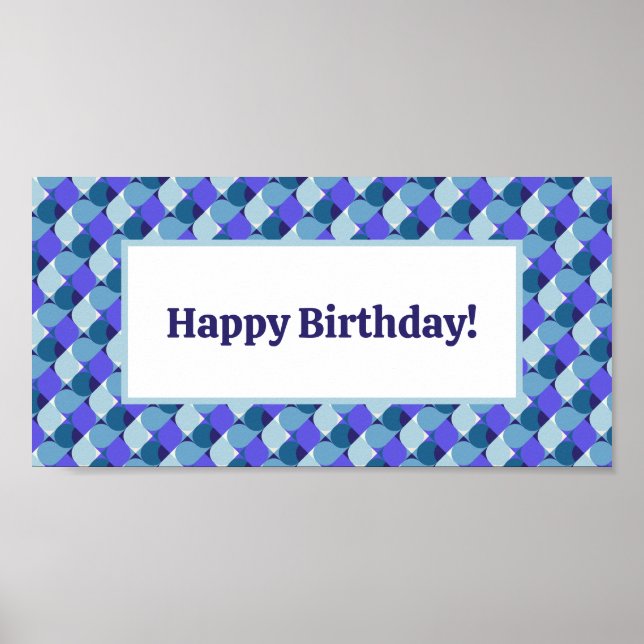 Blue Shapes Birthday Poster (Front)