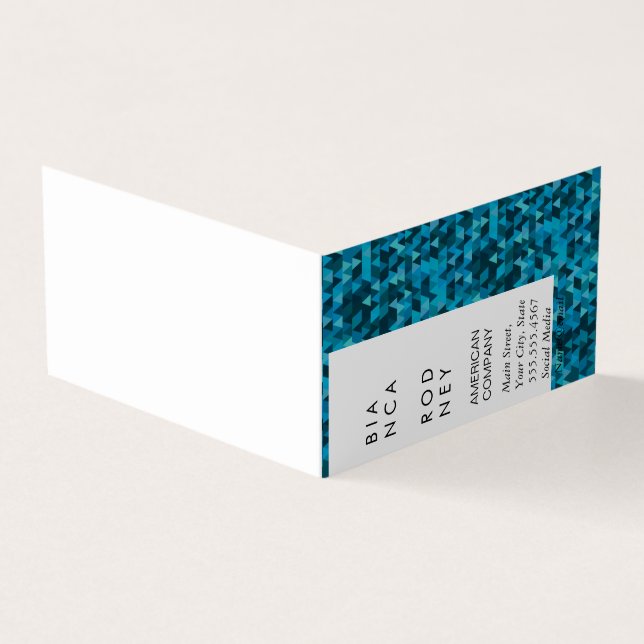 Blue Shapes Corporate Business Card (Outside)