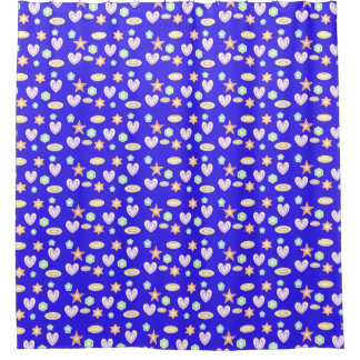 Blue Shapes Shower Curtain