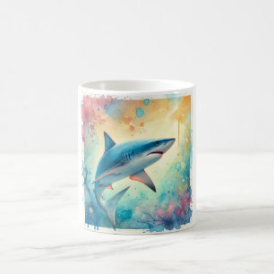 Blue Shark 070824AREF119 - Watercolor Coffee Mug
