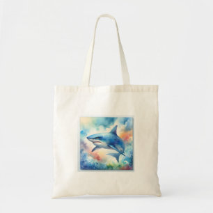 Blue Shark 150624AREF109 - Watercolor Tote Bag