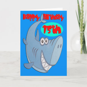 Blue Shark Fifteenth Birthday Card