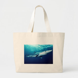 Blue Shark Large Tote Bag