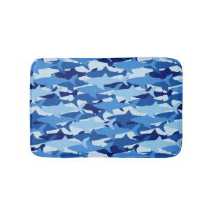 Blue Shark Pattern Bath Mat