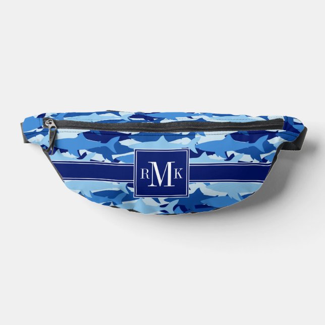 Blue Shark Pattern Bum Bags (Lay Down)