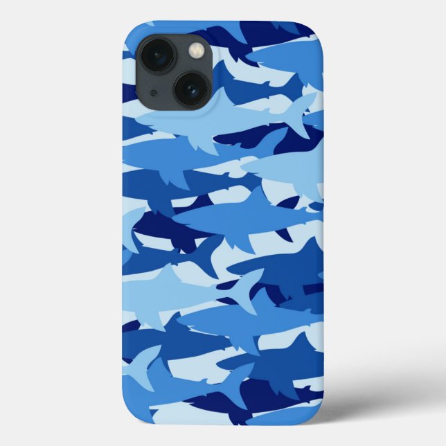 Blue Shark Pattern Case-Mate iPhone Case (Back)
