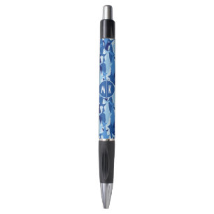 Blue Shark Pattern Monogram