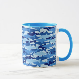 Blue Shark Pattern Mug