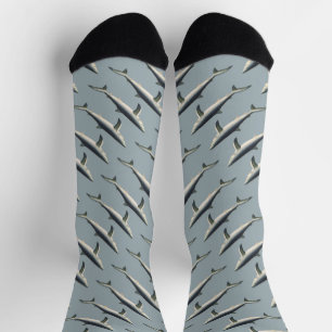 Blue Shark, Vintage Aquatic Ocean Marine Life Socks