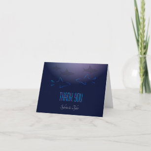 Blue Shark Wedding Thank You Card