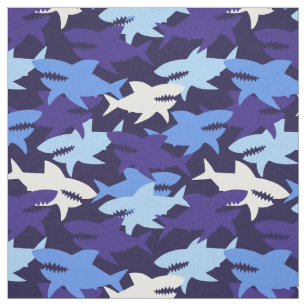 Blue Sharks Camouflage Pattern Fabric