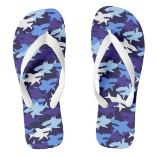 Blue Sharks Camouflage Pattern Thongs