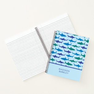 Blue Sharks Cute Kid's Notebook