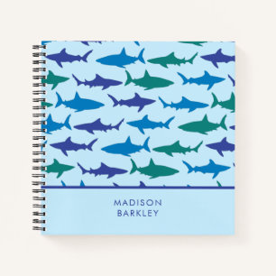 Blue Sharks Cute Kid's Notebook