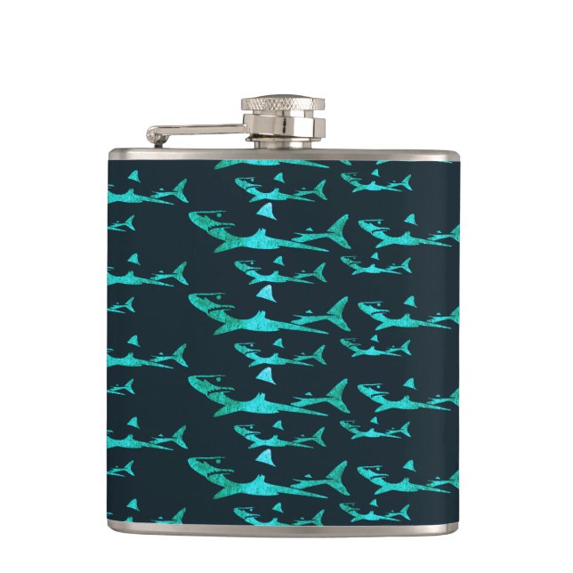Blue Sharks Hip Flask (Front)